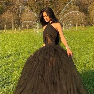 black princess tule ball gown